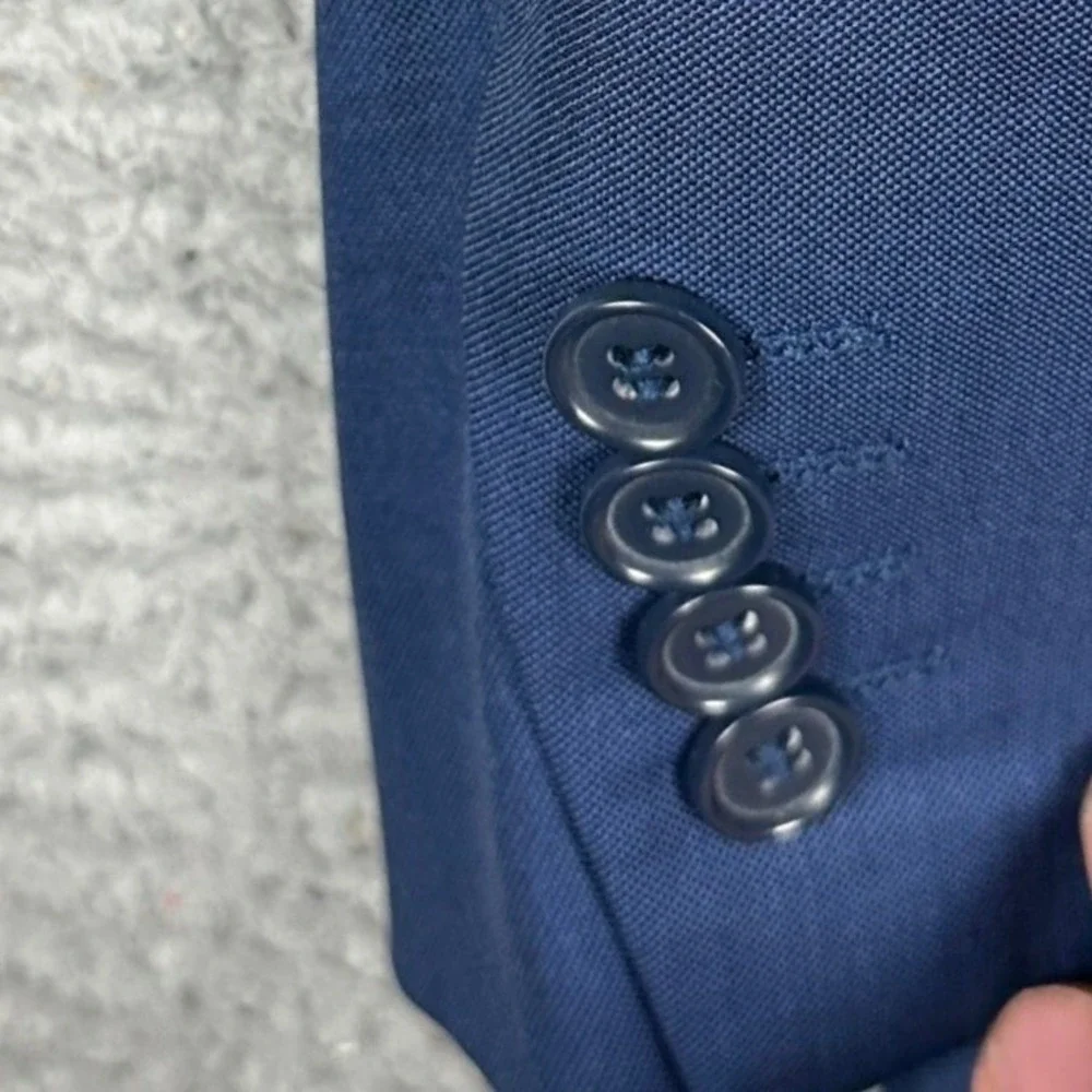 Combatant Gentlemen Summit Wool Blazer Mens 44L Blue Vitale Barberis Canonico